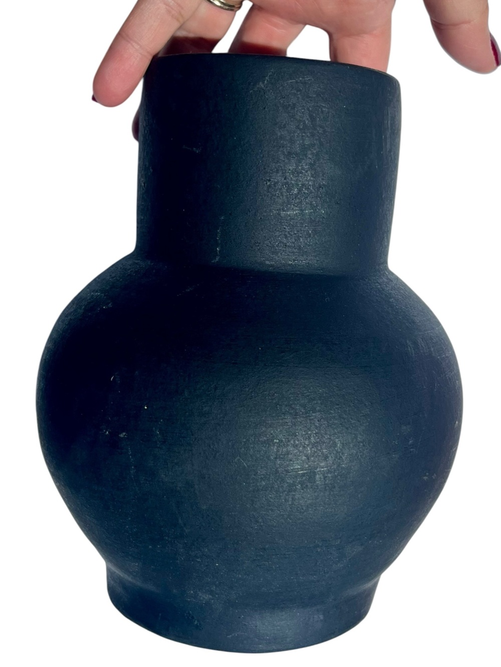 MINDI TERRACOTTA VASE Modern Matte Black Ceramic Vase by - Picture 6 of 6